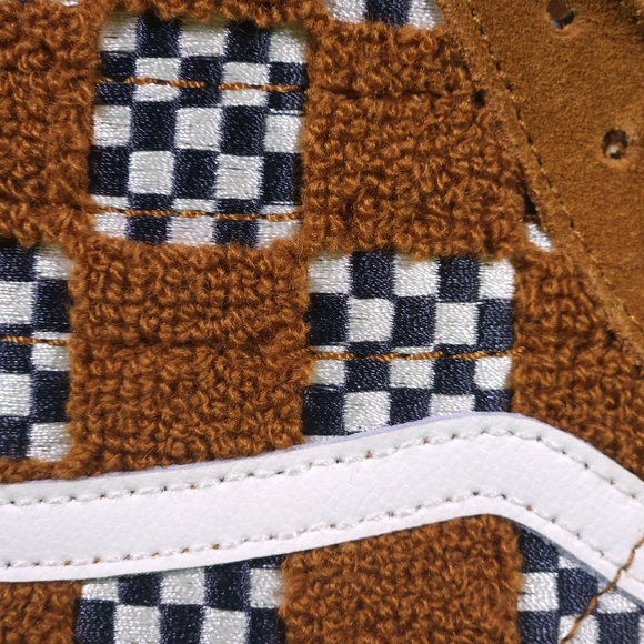 RARE Vans Sk8-Hi Tapered Tufted Checked Golden Brown VN0009QP1M7 ✨️NEW✨️ - Picture 9 of 9